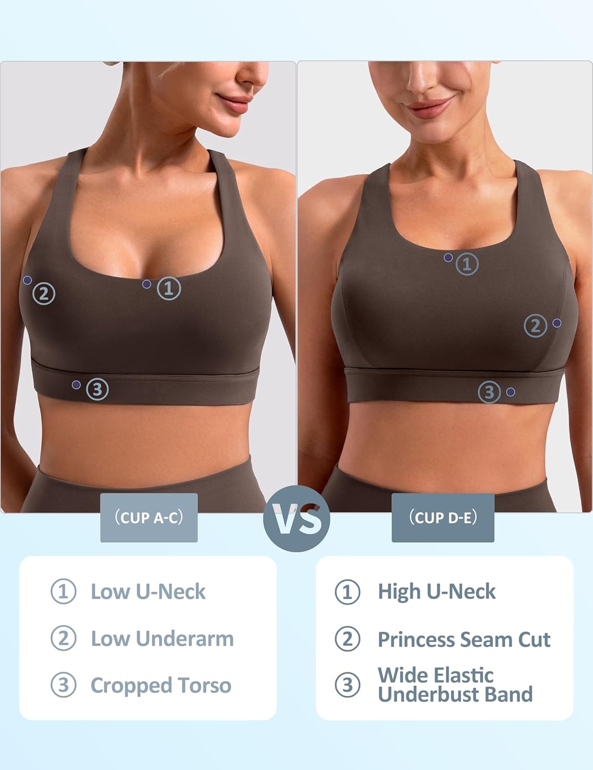 image:imageENERBLOOM Sports Bras for Women Criss Cross Strappy Back Padded Removable Cups Medium Support for Yoga Workout amp Daily WearBrown