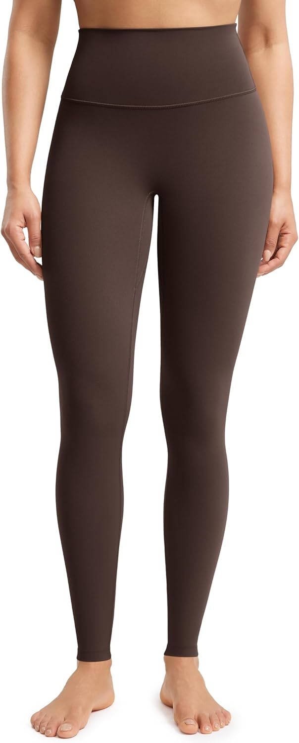 image:imageENERBLOOM No Front Seam Workout Leggings for Women 2528 Yoga Pants Athletic High Waisted Lounge Pilates Gym TightsBrown