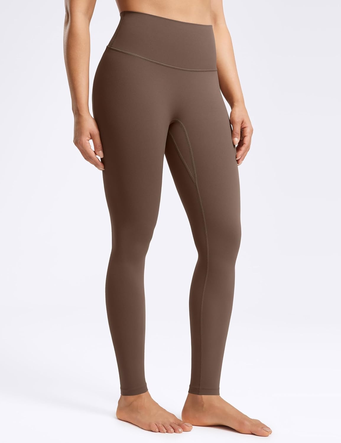 image:imageENERBLOOM No Front Seam Workout Leggings for Women 2528 Yoga Pants Athletic High Waisted Lounge Pilates Gym TightsCoffee