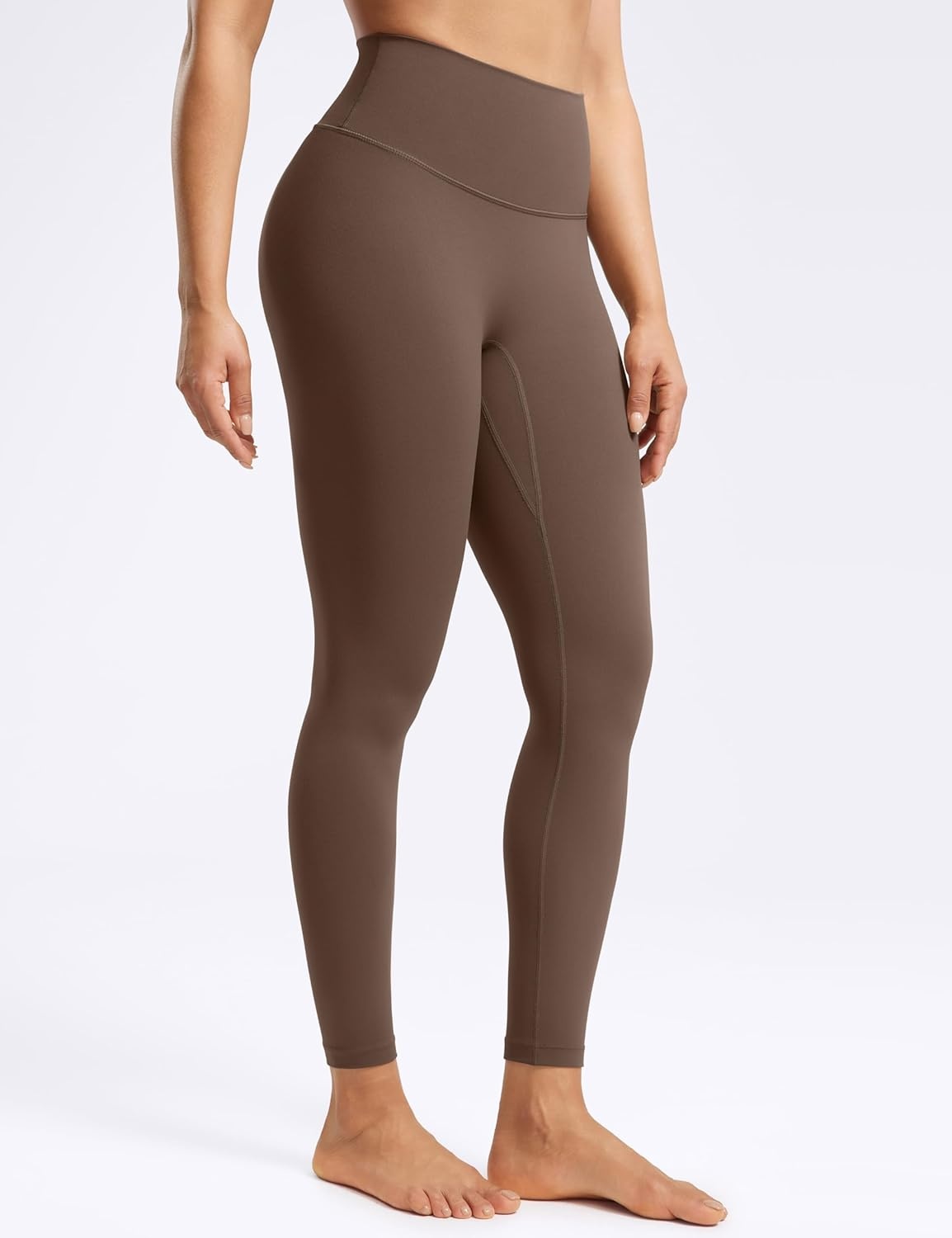 image:imageENERBLOOM No Front Seam Workout Leggings for Women 2528 Yoga Pants Athletic High Waisted Lounge Pilates Gym TightsCoffee