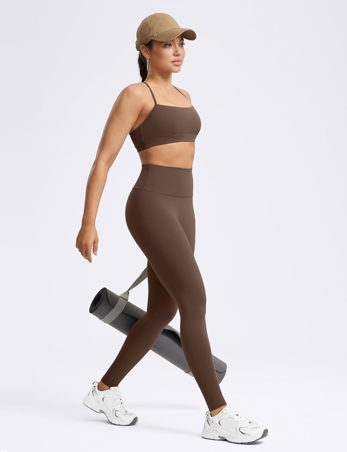image:imageENERBLOOM No Front Seam Workout Leggings for Women 2528 Yoga Pants Athletic High Waisted Lounge Pilates Gym TightsCoffee