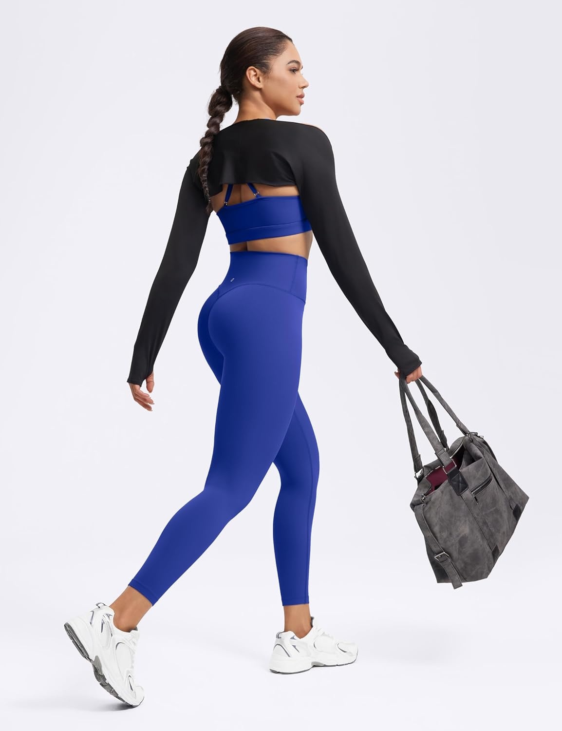 image:imageENERBLOOM No Front Seam Workout Leggings for Women 2528 Yoga Pants Athletic High Waisted Lounge Pilates Gym TightsCrashed Blue