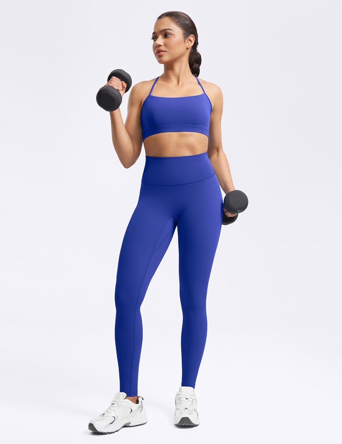 image:imageENERBLOOM No Front Seam Workout Leggings for Women 2528 Yoga Pants Athletic High Waisted Lounge Pilates Gym TightsCrashed Blue