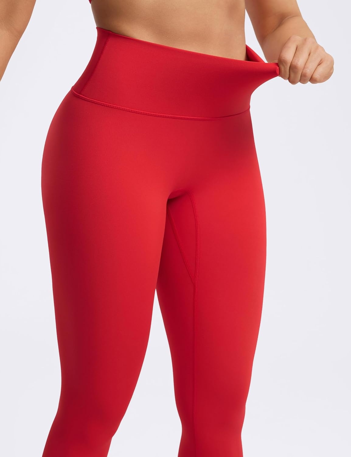 image:imageENERBLOOM No Front Seam Workout Leggings for Women 2528 Yoga Pants Athletic High Waisted Lounge Pilates Gym TightsDeep Red