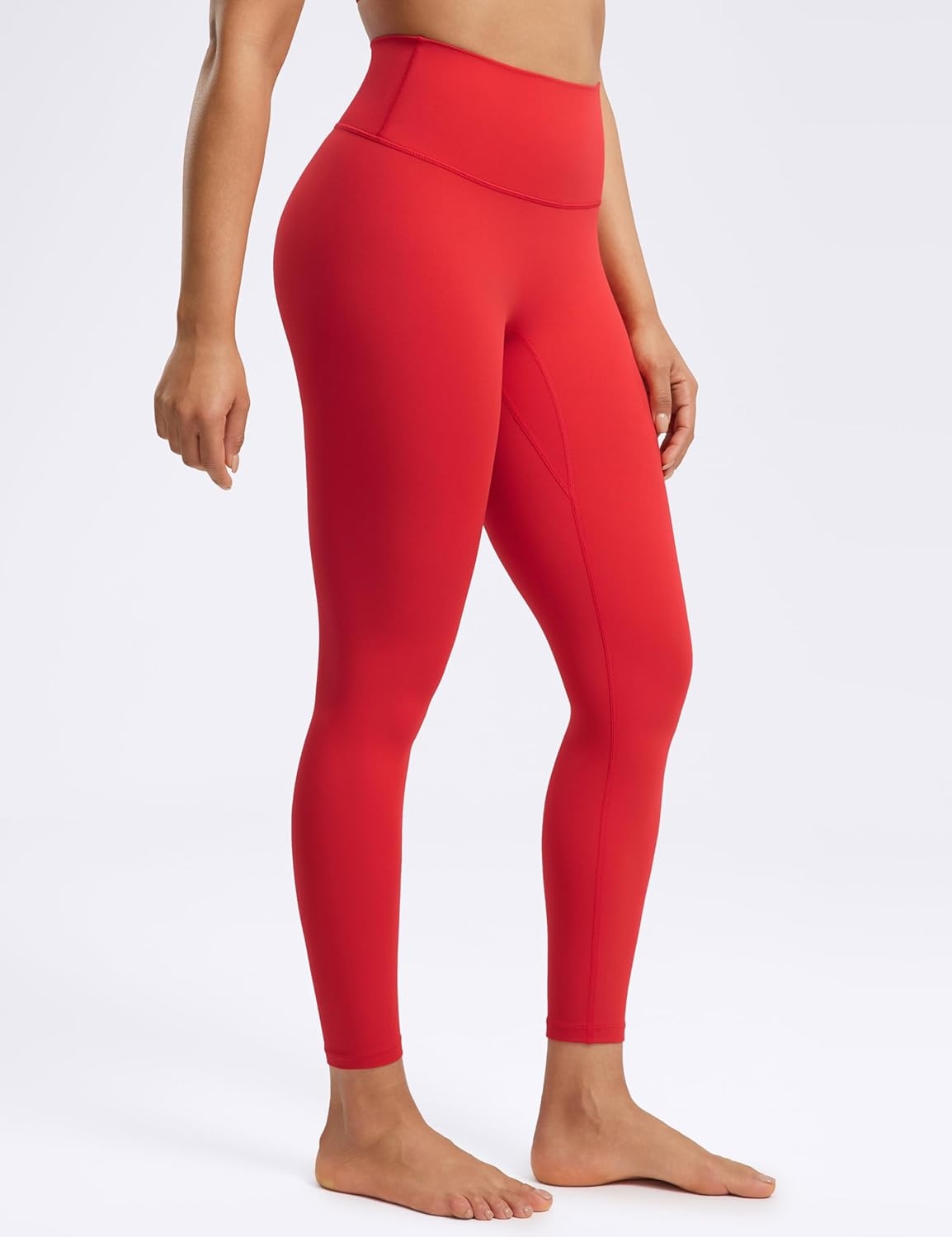 image:imageENERBLOOM No Front Seam Workout Leggings for Women 2528 Yoga Pants Athletic High Waisted Lounge Pilates Gym TightsDeep Red