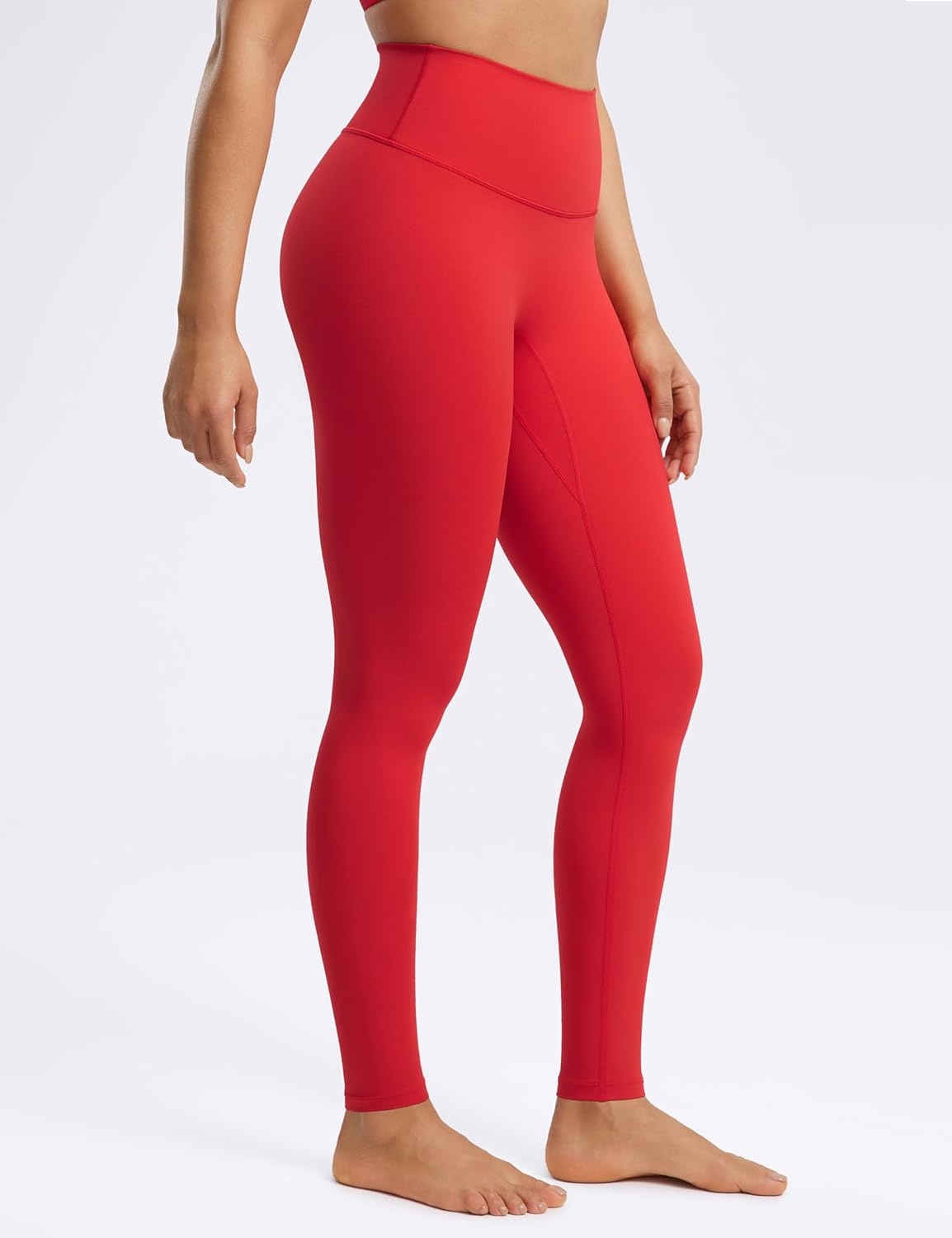 image:imageENERBLOOM No Front Seam Workout Leggings for Women 2528 Yoga Pants Athletic High Waisted Lounge Pilates Gym TightsDeep Red