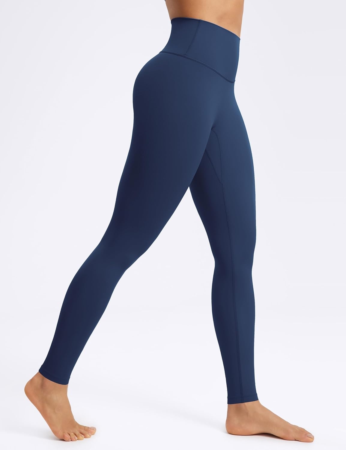 image:imageENERBLOOM No Front Seam Workout Leggings for Women 2528 Yoga Pants Athletic High Waisted Lounge Pilates Gym TightsNavy Blue