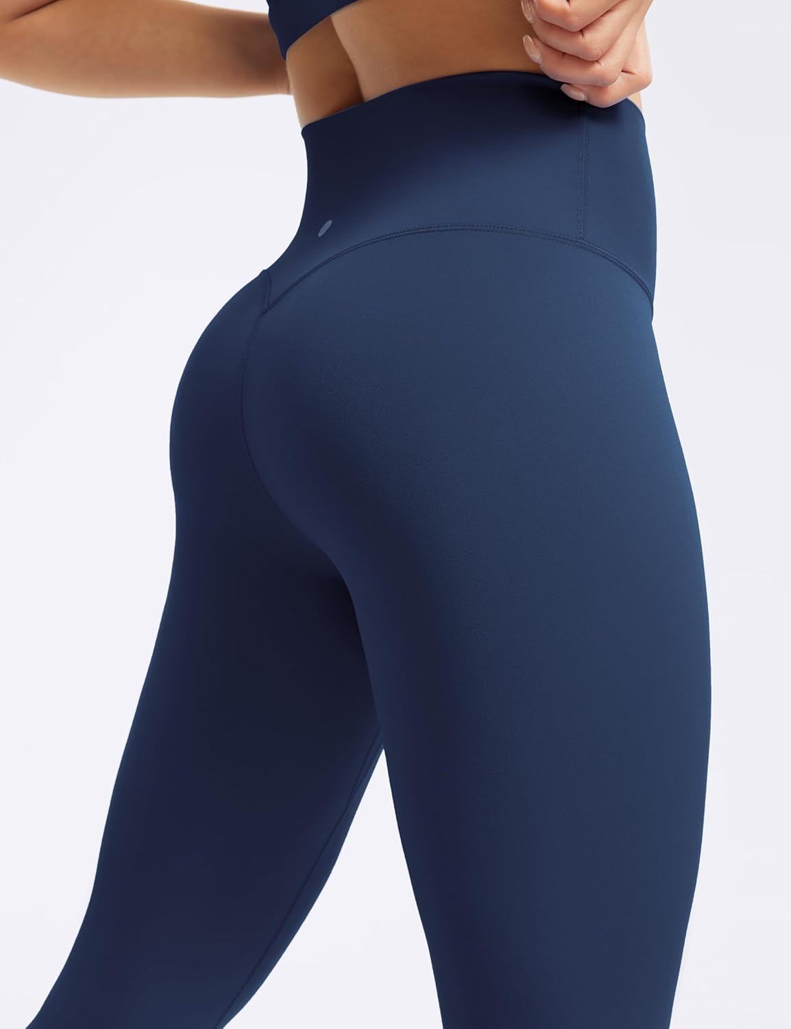 image:imageENERBLOOM No Front Seam Workout Leggings for Women 2528 Yoga Pants Athletic High Waisted Lounge Pilates Gym TightsNavy Blue