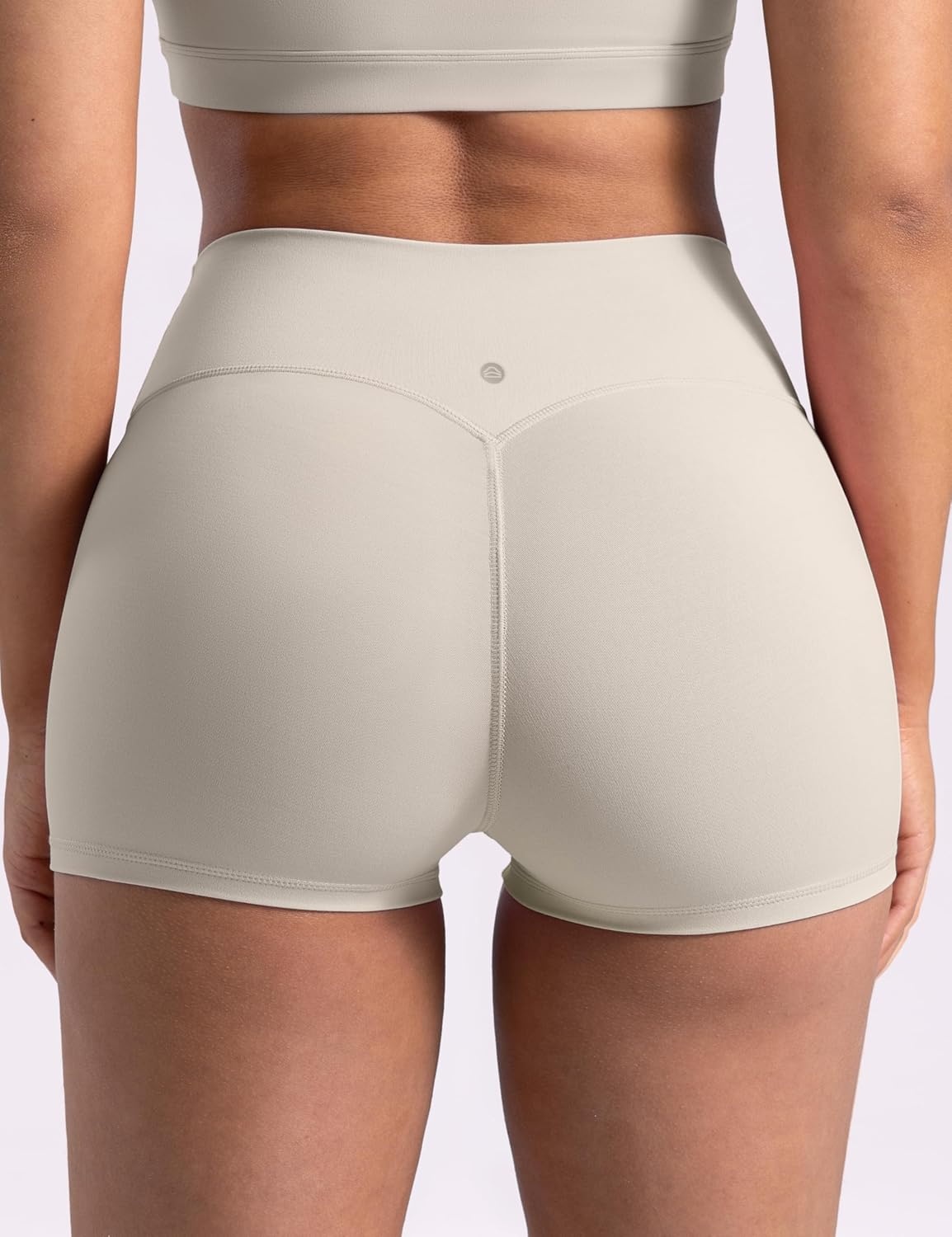 image:imageENERBLOOM Womens Biker Shorts Workout 25 4 6 High Waisted No Front Seam Yoga Hidden Scrunch Running Summer Gym ShortApricotkhaki