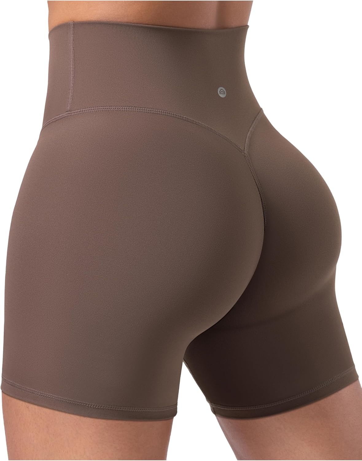 image:imageENERBLOOM Womens Biker Shorts Workout 25 4 6 High Waisted No Front Seam Yoga Hidden Scrunch Running Summer Gym ShortCoffee