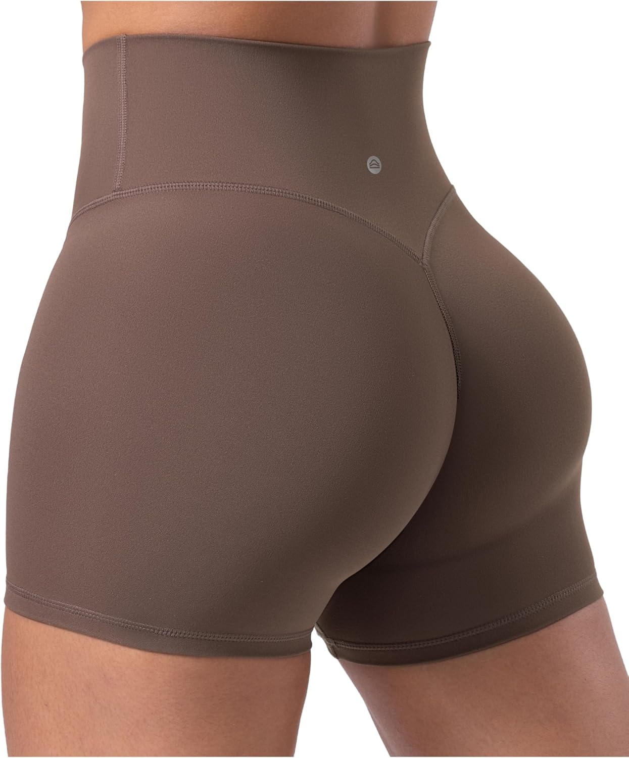image:imageENERBLOOM Womens Biker Shorts Workout 25 4 6 High Waisted No Front Seam Yoga Hidden Scrunch Running Summer Gym ShortCoffee