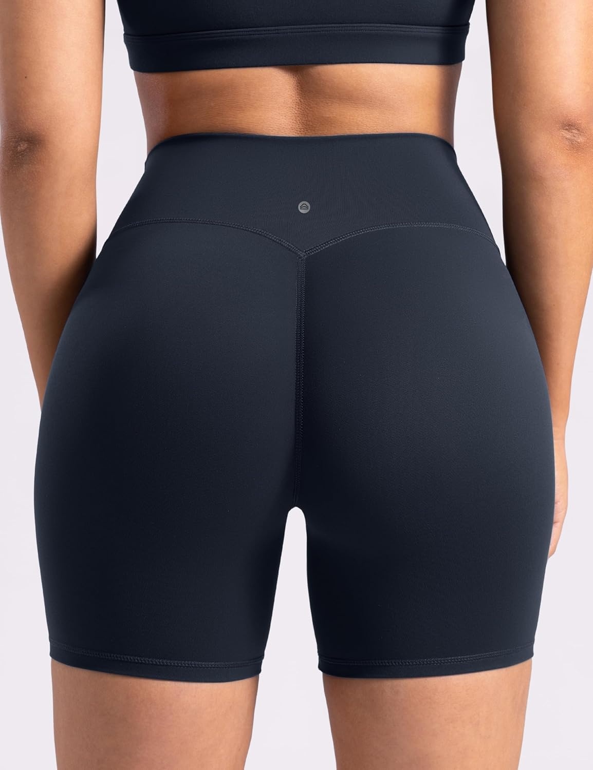 image:imageENERBLOOM Womens Biker Shorts Workout 25 4 6 High Waisted No Front Seam Yoga Hidden Scrunch Running Summer Gym ShortDark Navy