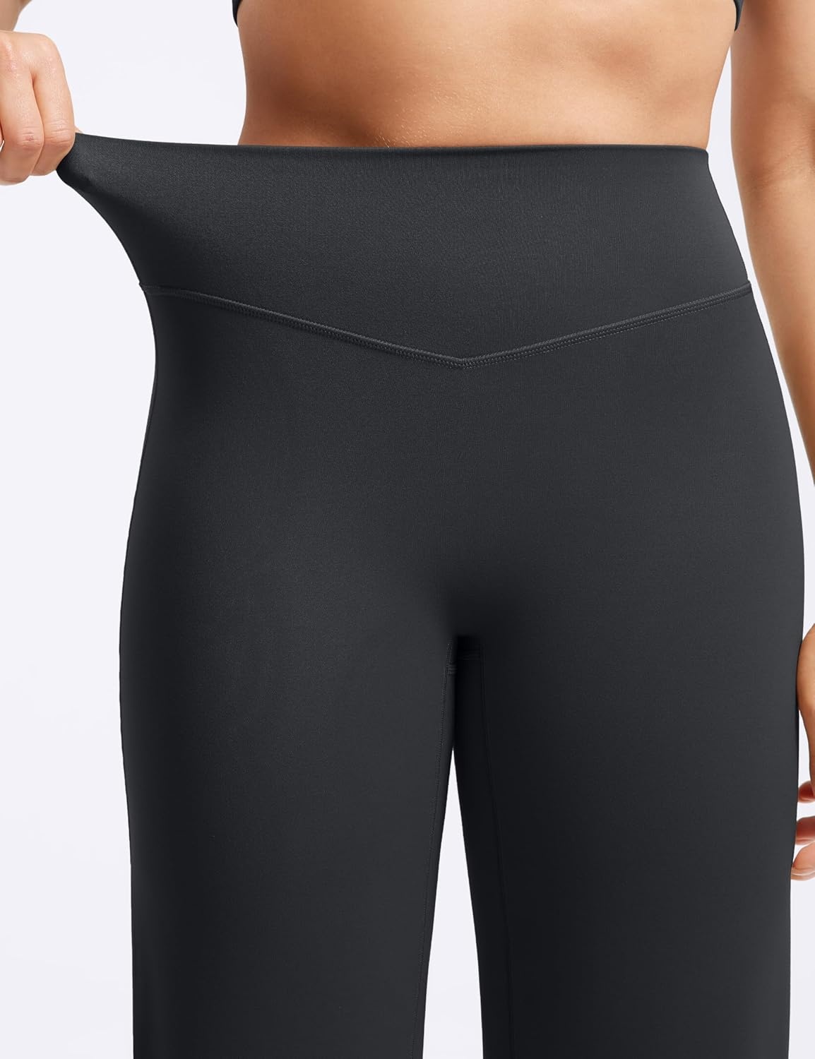 image:imageENERBLOOM Womens Straight Workout Leggings Wide Leg Yoga Pants 29 3133 High Waist Stretch Bottoms Casual SweatpantsBlack