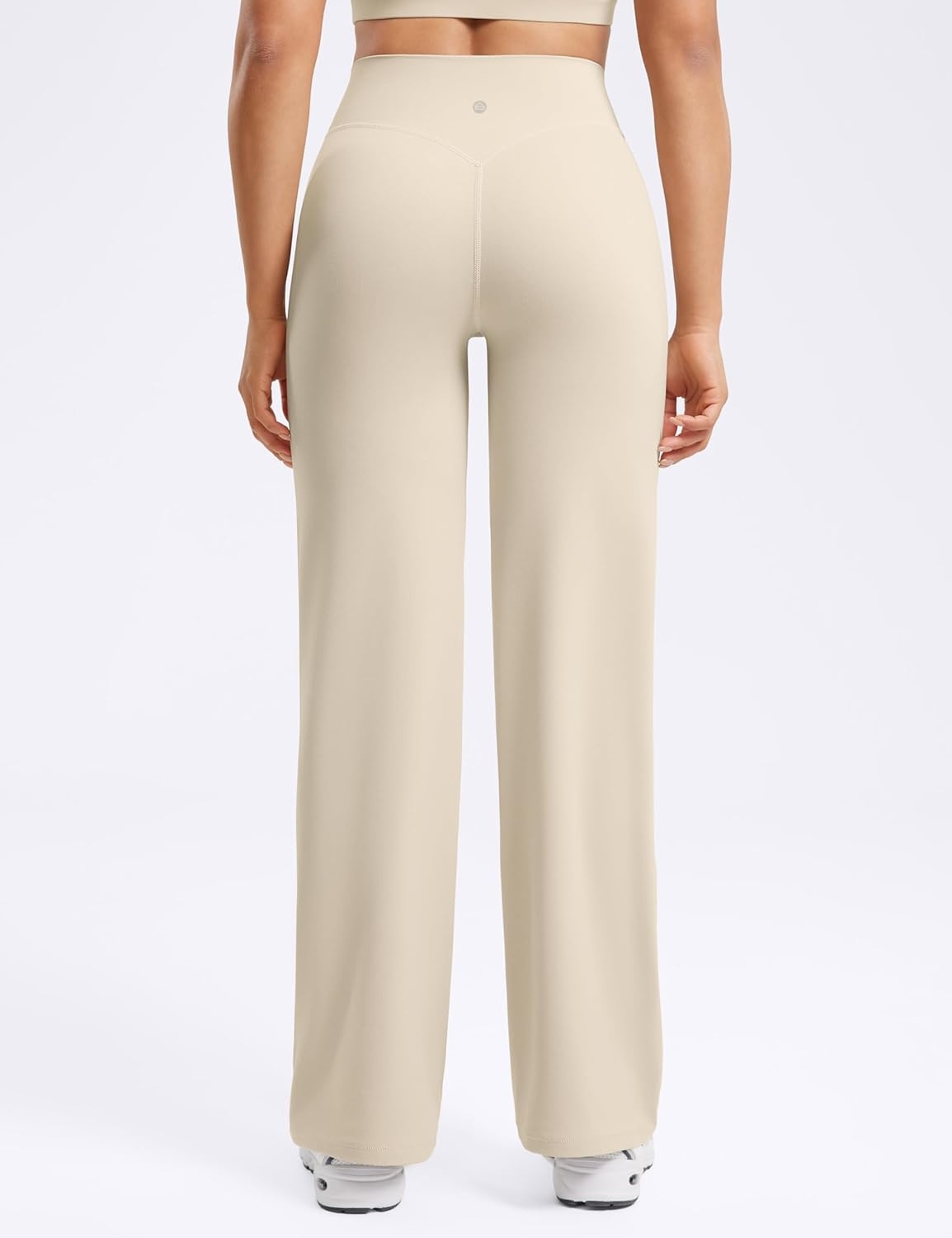 image:imageENERBLOOM Womens Straight Workout Leggings Wide Leg Yoga Pants 29 3133 High Waist Stretch Bottoms Casual SweatpantsKhaki