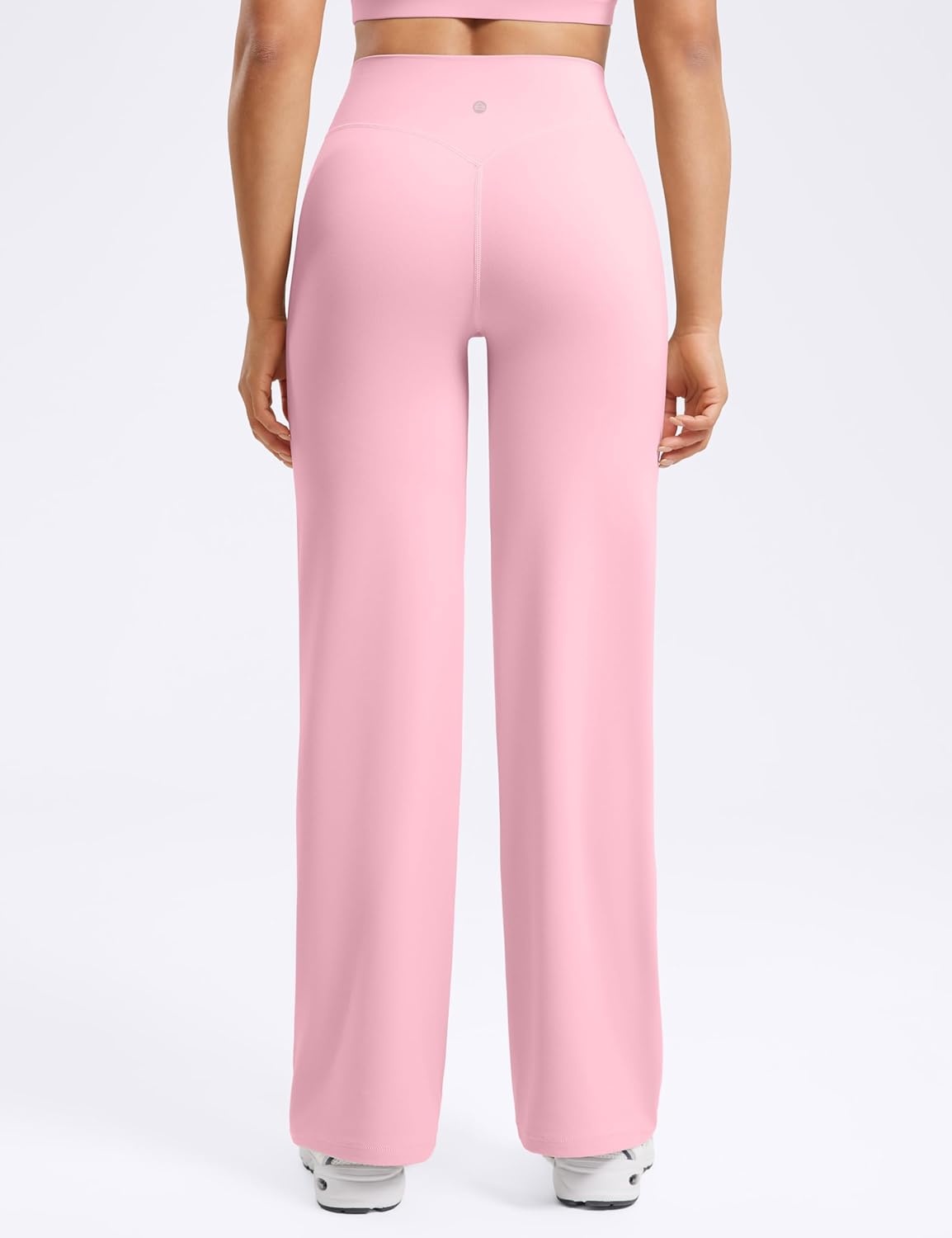 image:imageENERBLOOM Womens Straight Workout Leggings Wide Leg Yoga Pants 29 3133 High Waist Stretch Bottoms Casual SweatpantsPastel Pink