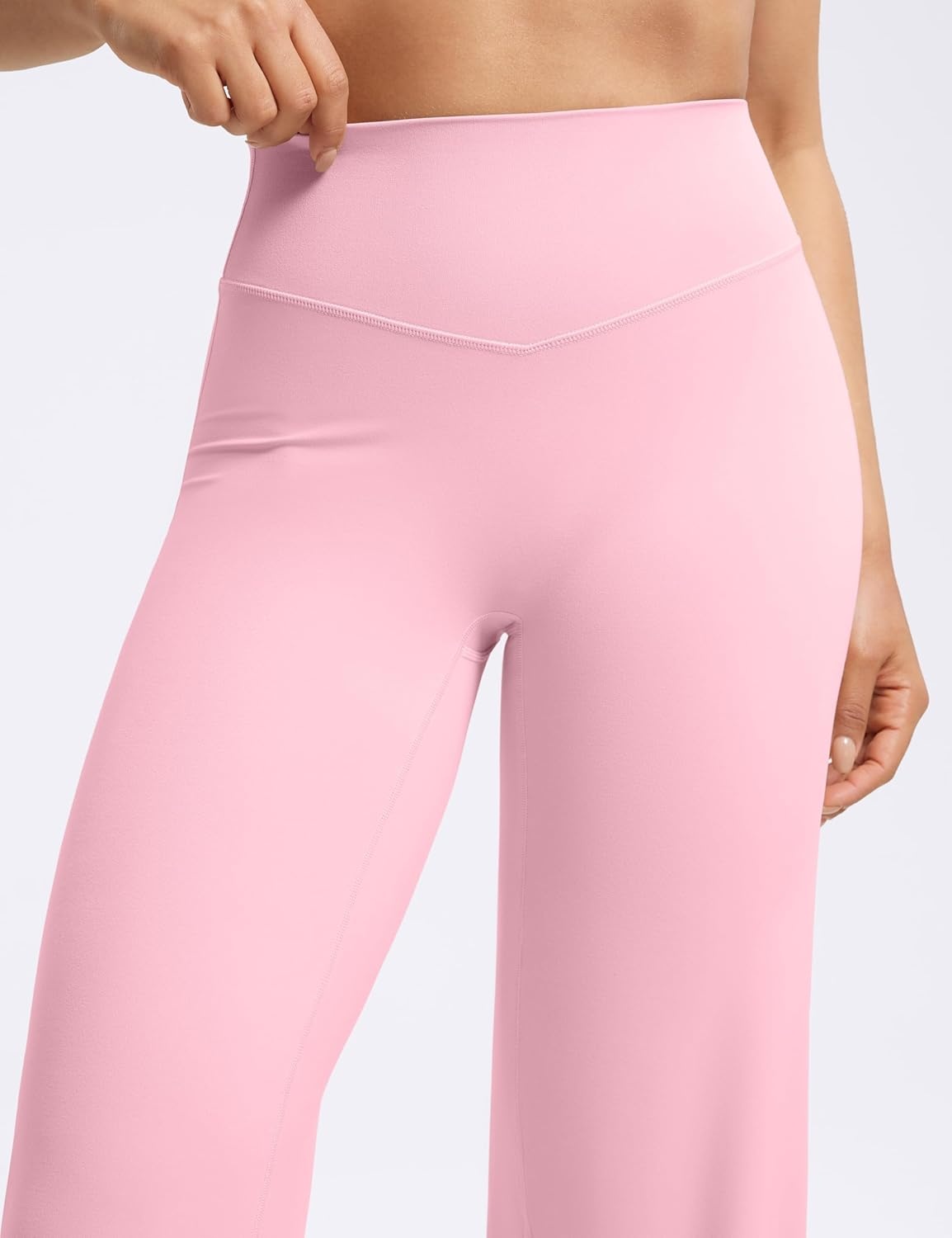 image:imageENERBLOOM Womens Straight Workout Leggings Wide Leg Yoga Pants 29 3133 High Waist Stretch Bottoms Casual SweatpantsPastel Pink