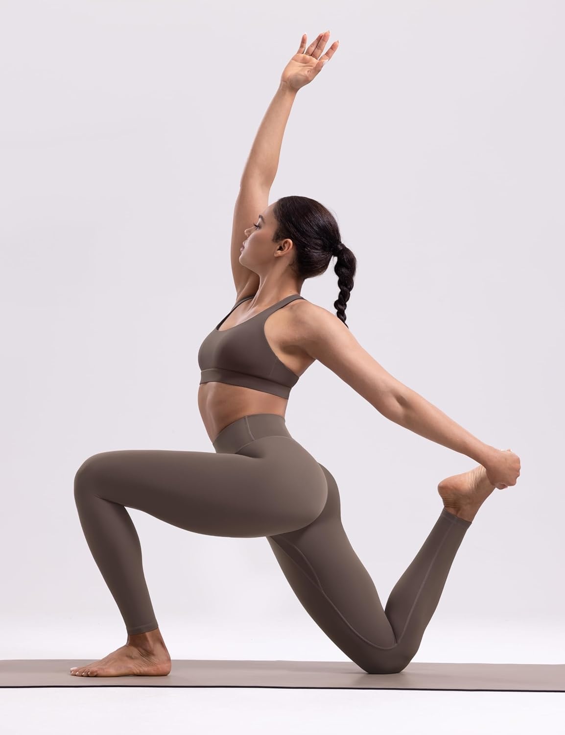image:imageENERBLOOM Womens Workout Leggings Yoga Pants No Front Seam 2528 High Waisted Hidden Scrunch Butt Athletic Gym TightsCoffee