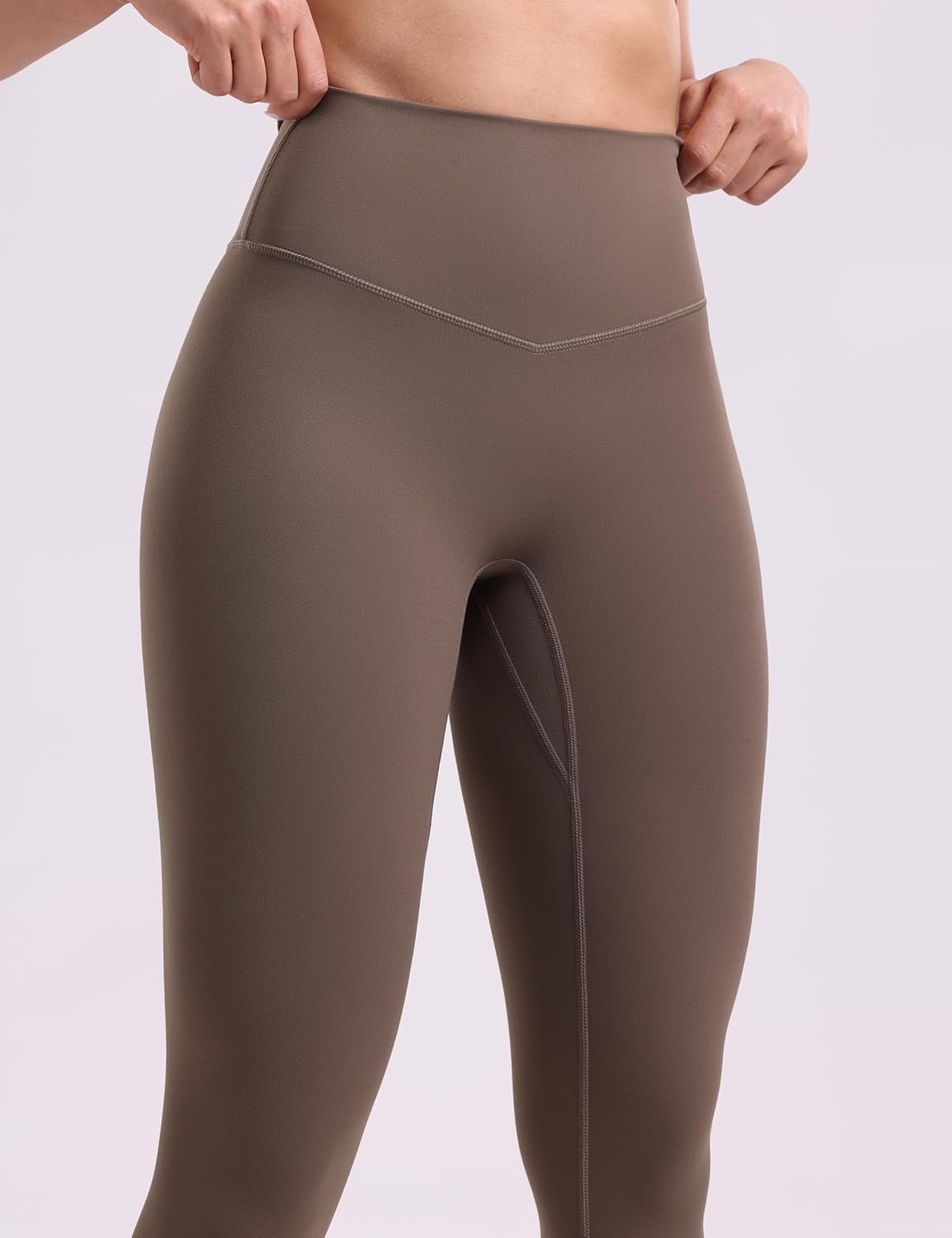 image:imageENERBLOOM Womens Workout Leggings Yoga Pants No Front Seam 2528 High Waisted Hidden Scrunch Butt Athletic Gym TightsCoffee