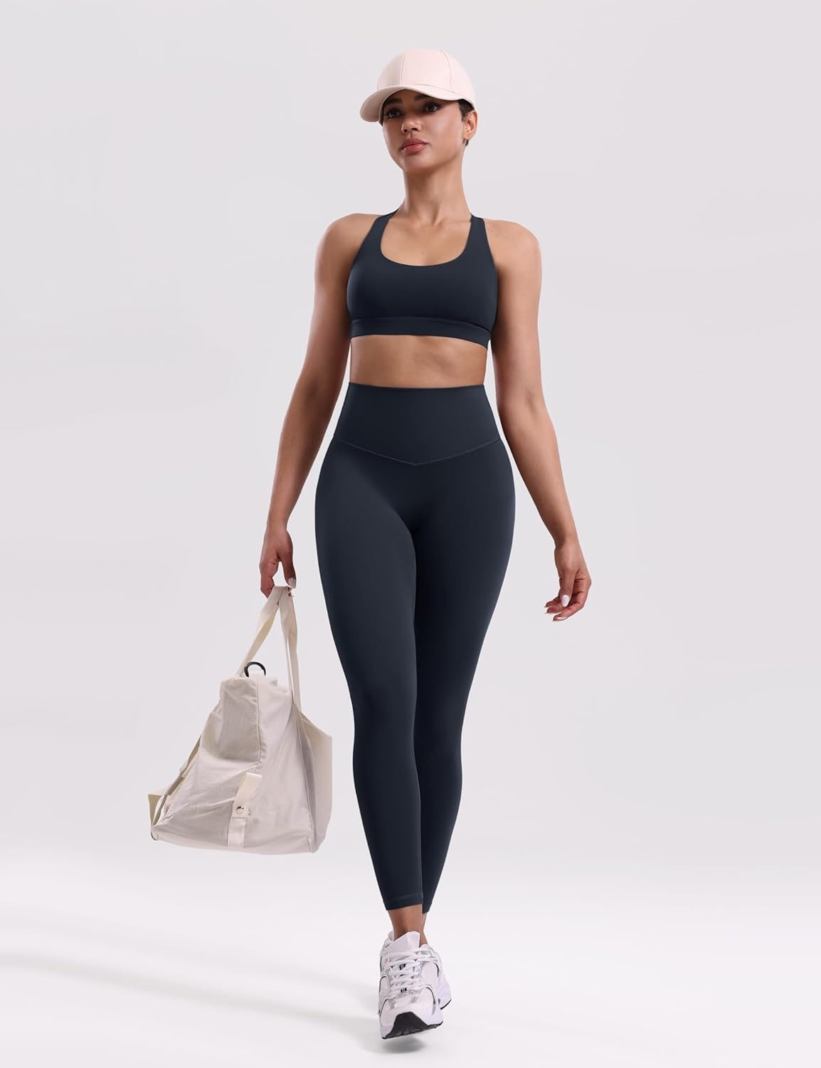 image:imageENERBLOOM Womens Workout Leggings Yoga Pants No Front Seam 2528 High Waisted Hidden Scrunch Butt Athletic Gym TightsDark Navy