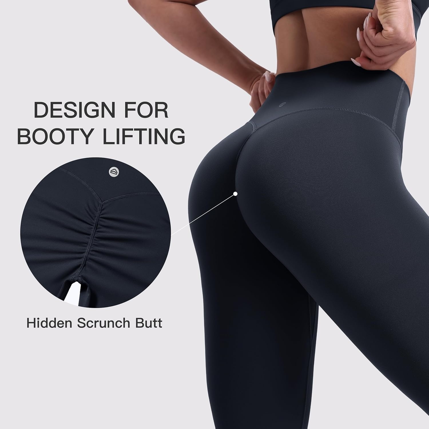 image:imageENERBLOOM Womens Workout Leggings Yoga Pants No Front Seam 2528 High Waisted Hidden Scrunch Butt Athletic Gym TightsDark Navy