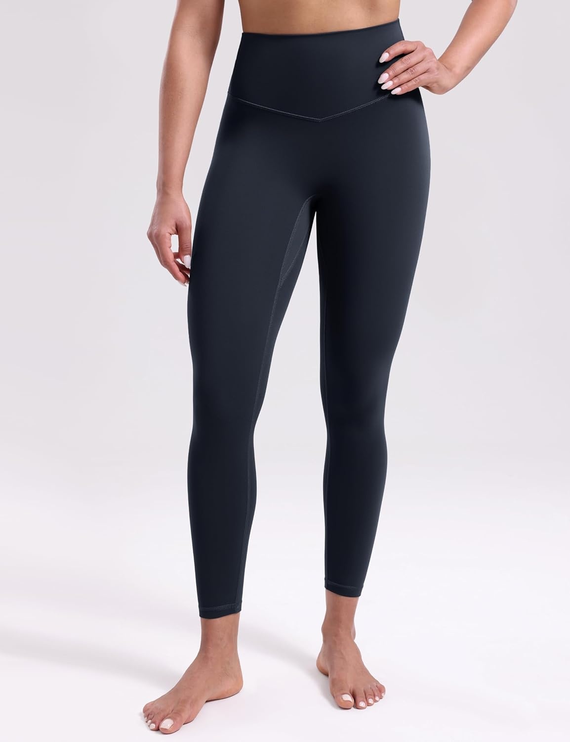 image:imageENERBLOOM Womens Workout Leggings Yoga Pants No Front Seam 2528 High Waisted Hidden Scrunch Butt Athletic Gym TightsDark Navy