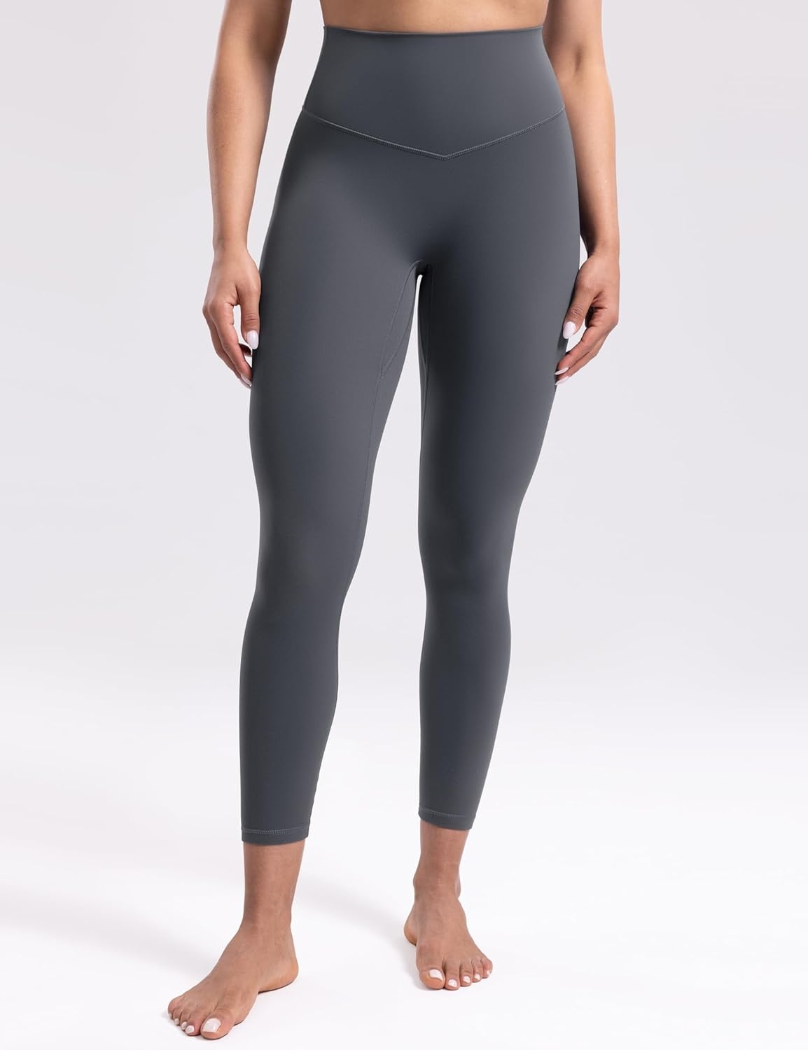 image:imageENERBLOOM Womens Workout Leggings Yoga Pants No Front Seam 2528 High Waisted Hidden Scrunch Butt Athletic Gym TightsGrey