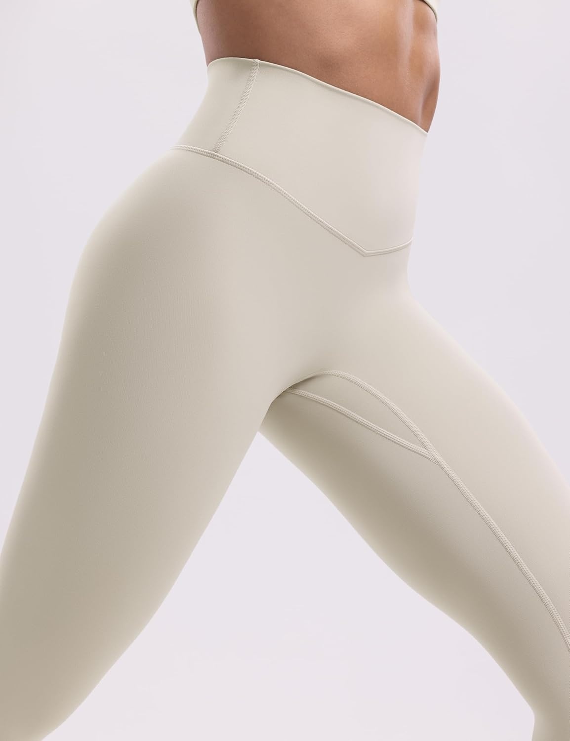 image:imageENERBLOOM Womens Workout Leggings Yoga Pants No Front Seam 2528 High Waisted Hidden Scrunch Butt Athletic Gym TightsKhaki