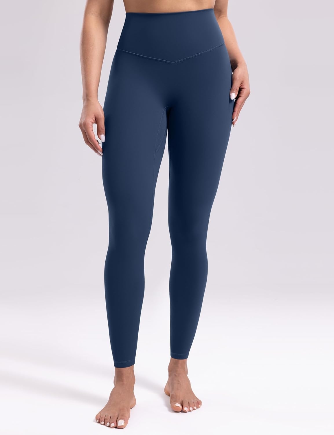 image:imageENERBLOOM Womens Workout Leggings Yoga Pants No Front Seam 2528 High Waisted Hidden Scrunch Butt Athletic Gym TightsNavy Blue