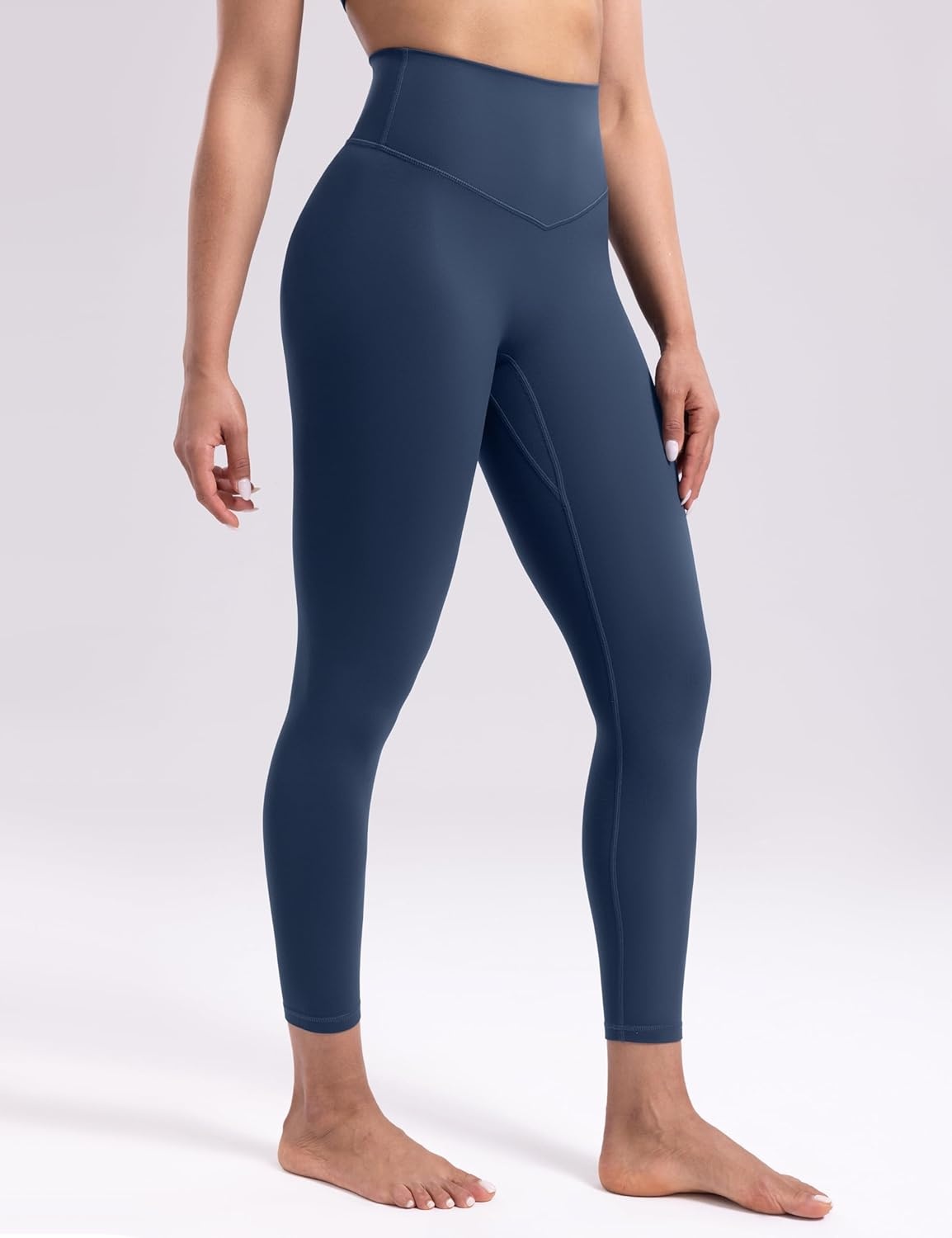 image:imageENERBLOOM Womens Workout Leggings Yoga Pants No Front Seam 2528 High Waisted Hidden Scrunch Butt Athletic Gym TightsNavy Blue