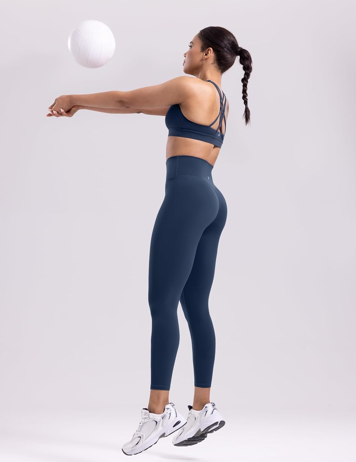 image:imageENERBLOOM Womens Workout Leggings Yoga Pants No Front Seam 2528 High Waisted Hidden Scrunch Butt Athletic Gym TightsNavy Blue