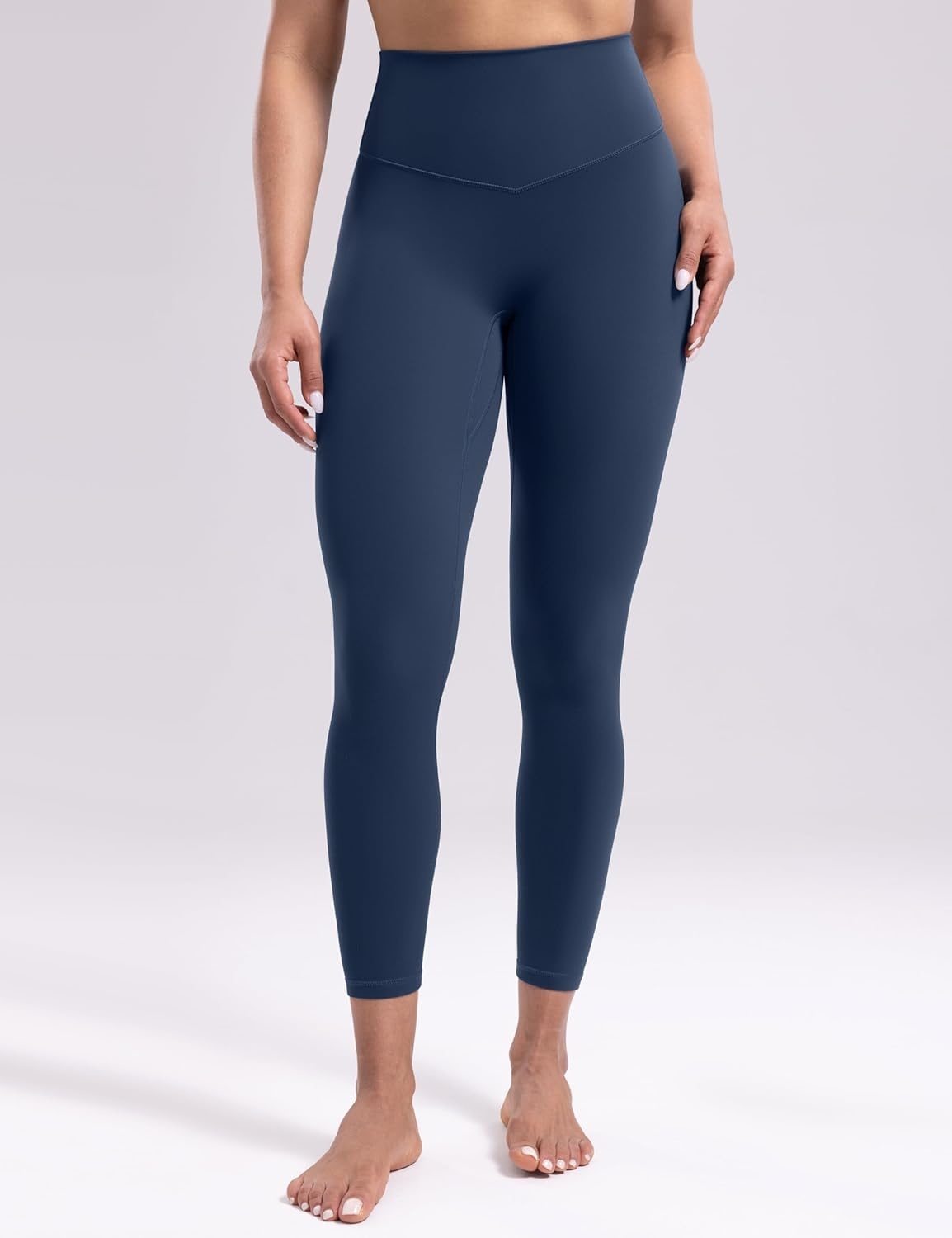 image:imageENERBLOOM Womens Workout Leggings Yoga Pants No Front Seam 2528 High Waisted Hidden Scrunch Butt Athletic Gym TightsNavy Blue