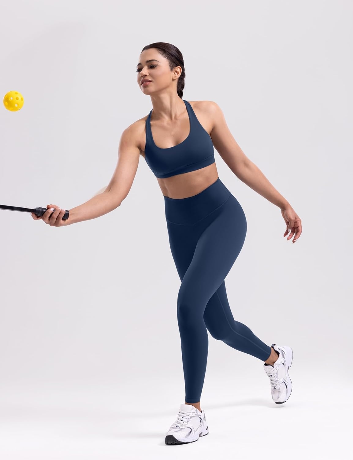 image:imageENERBLOOM Womens Workout Leggings Yoga Pants No Front Seam 2528 High Waisted Hidden Scrunch Butt Athletic Gym TightsNavy Blue