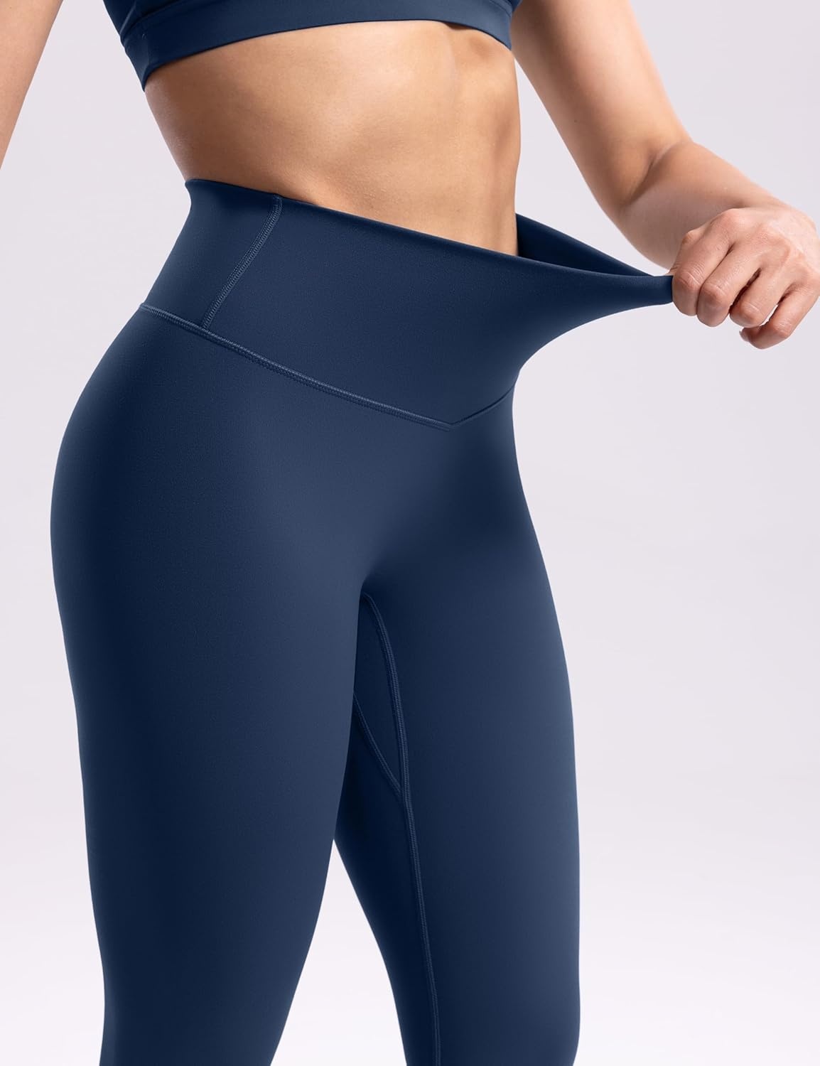 image:imageENERBLOOM Womens Workout Leggings Yoga Pants No Front Seam 2528 High Waisted Hidden Scrunch Butt Athletic Gym TightsNavy Blue