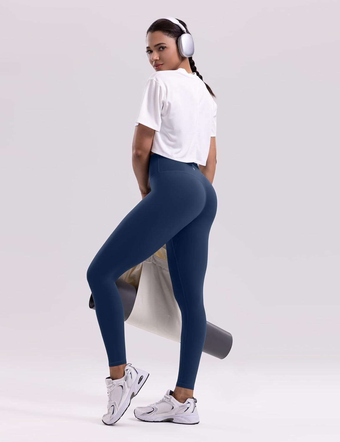 image:imageENERBLOOM Womens Workout Leggings Yoga Pants No Front Seam 2528 High Waisted Hidden Scrunch Butt Athletic Gym TightsNavy Blue