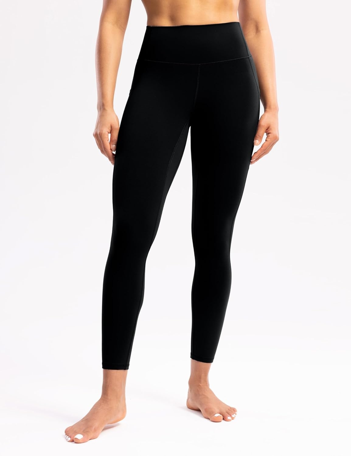 image:imageENERBLOOM Womens Workout Leggings with Pockets Yoga Pants 2528 High Waisted Athletic Tights Soft Gym Lounge ActivewearBlack