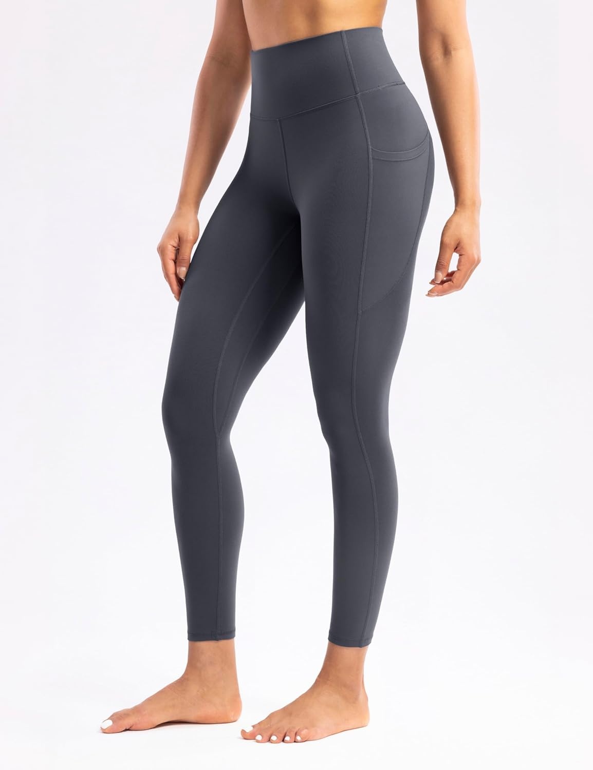 image:imageENERBLOOM Womens Workout Leggings with Pockets Yoga Pants 2528 High Waisted Athletic Tights Soft Gym Lounge ActivewearMysterious Grey