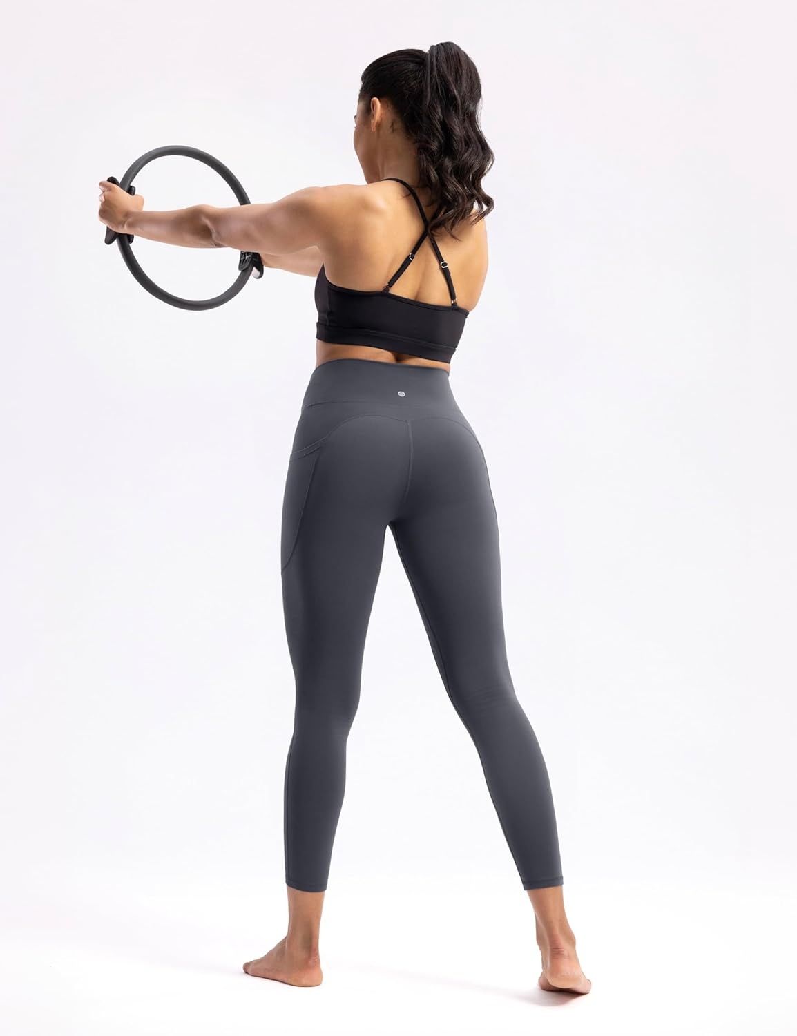 image:imageENERBLOOM Womens Workout Leggings with Pockets Yoga Pants 2528 High Waisted Athletic Tights Soft Gym Lounge ActivewearMysterious Grey