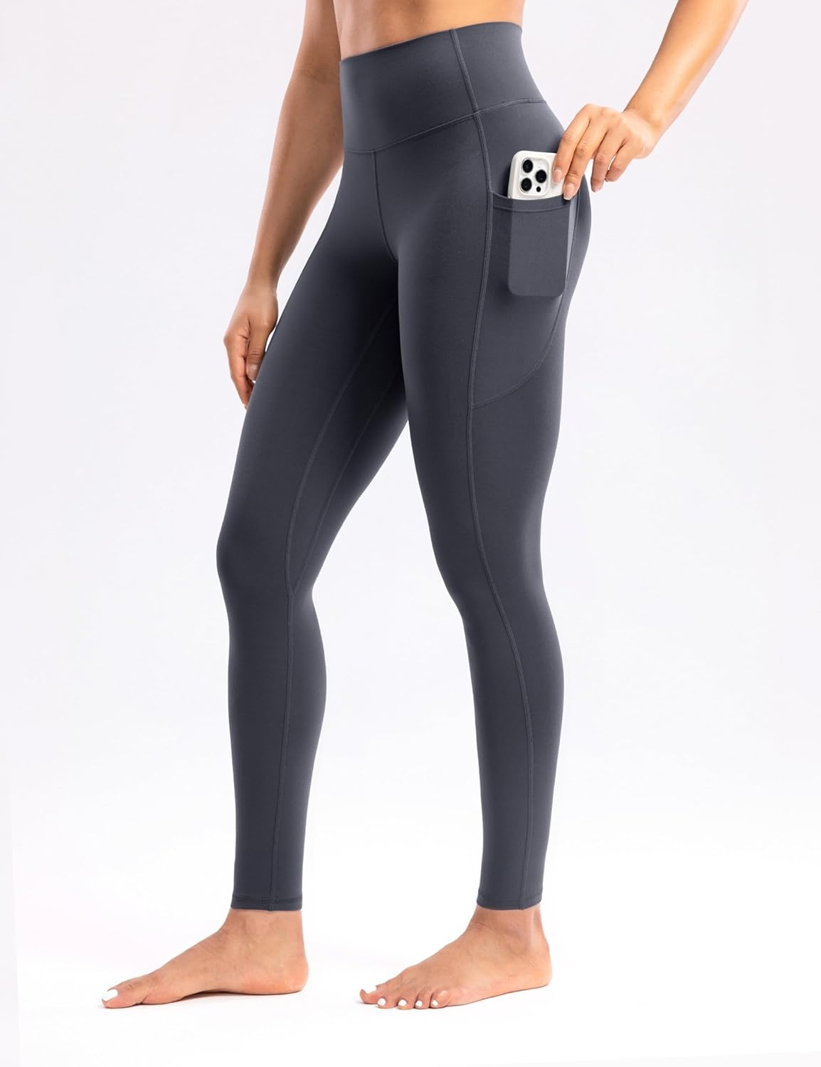 image:imageENERBLOOM Womens Workout Leggings with Pockets Yoga Pants 2528 High Waisted Athletic Tights Soft Gym Lounge ActivewearMysterious Grey