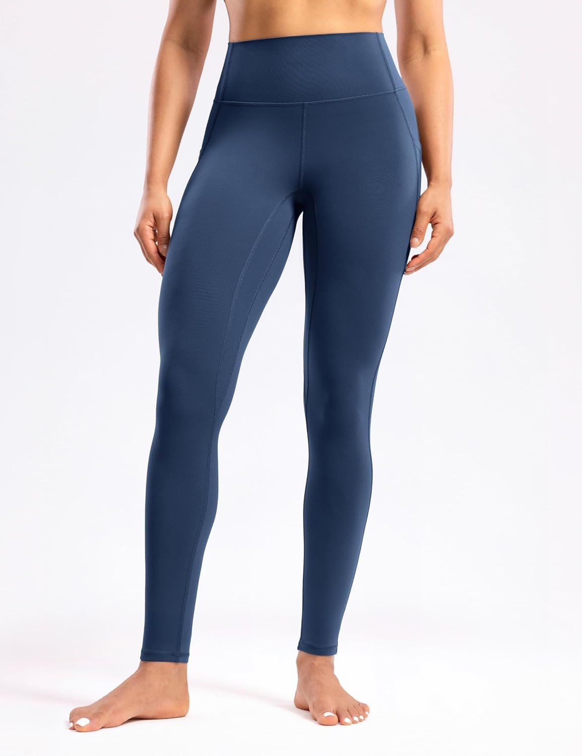 image:imageENERBLOOM Womens Workout Leggings with Pockets Yoga Pants 2528 High Waisted Athletic Tights Soft Gym Lounge ActivewearNavy Blue