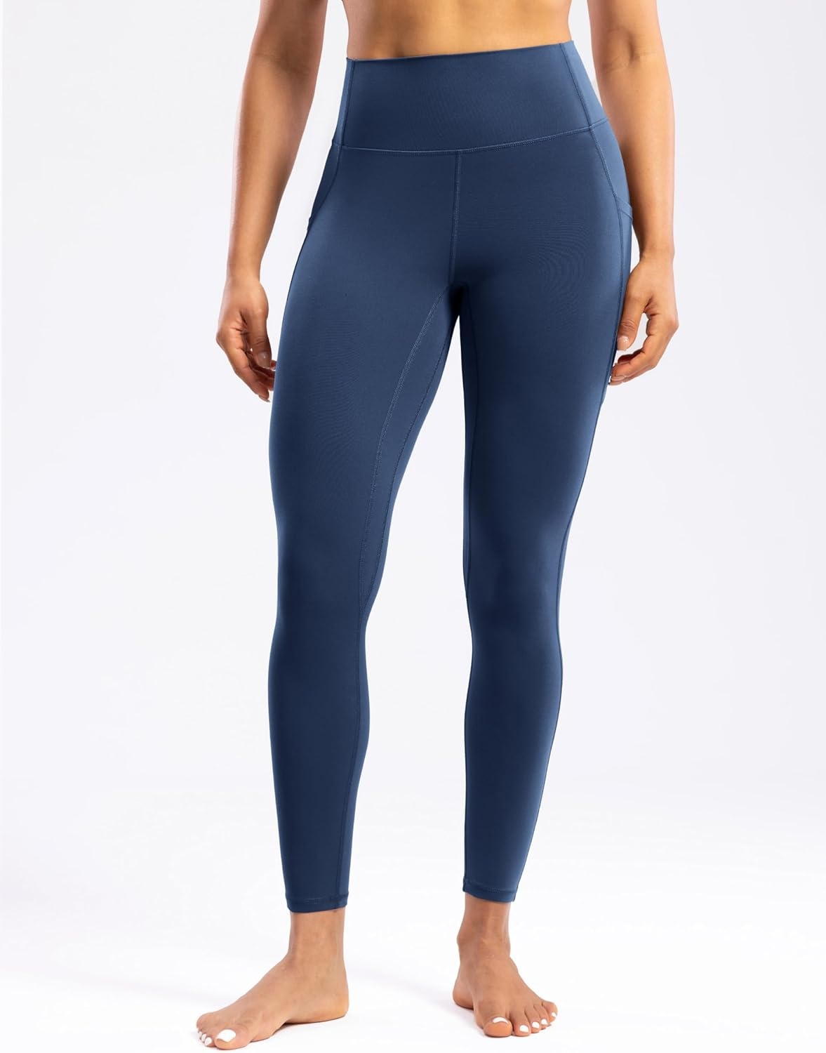 image:imageENERBLOOM Womens Workout Leggings with Pockets Yoga Pants 2528 High Waisted Athletic Tights Soft Gym Lounge ActivewearNavy Blue
