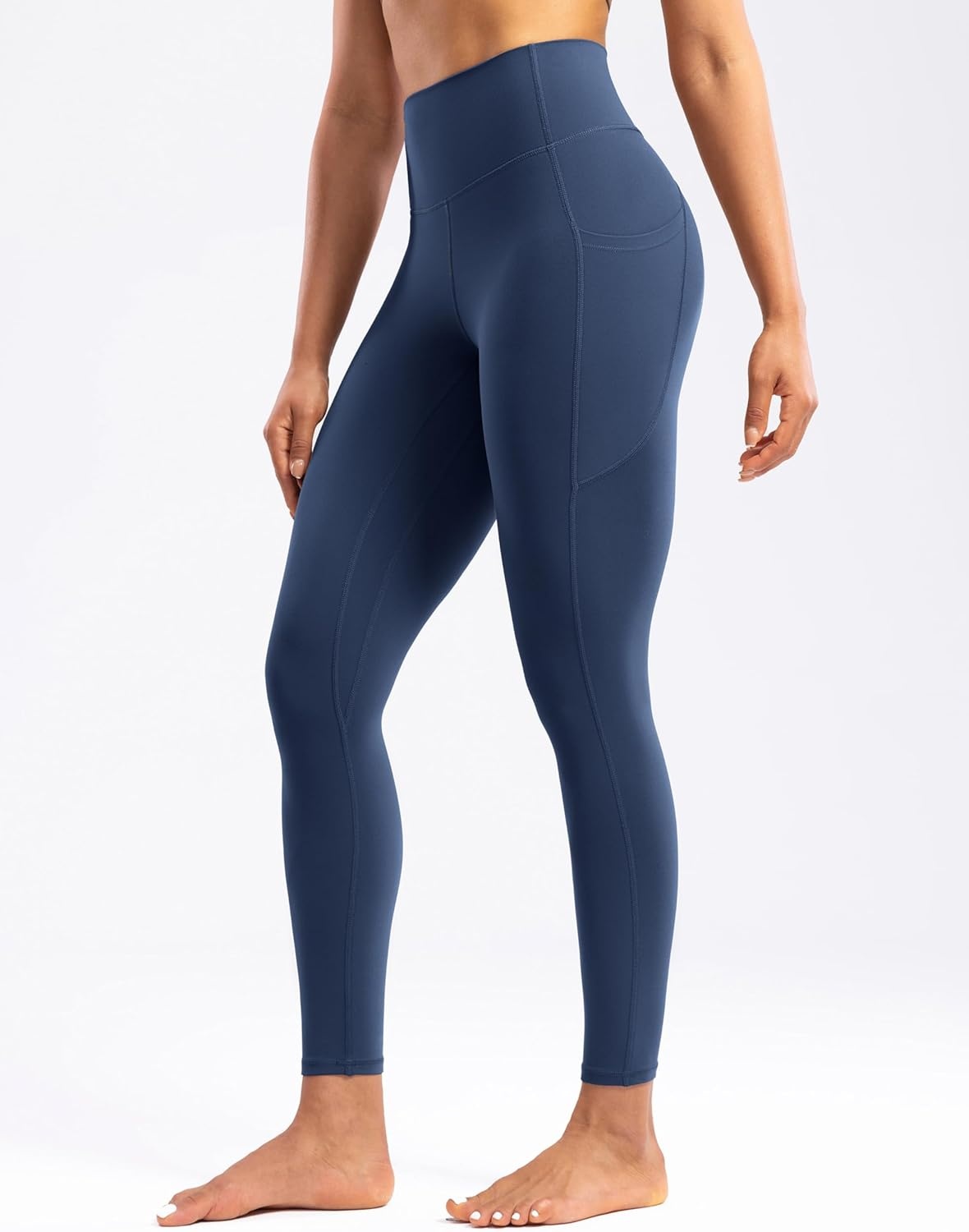 image:imageENERBLOOM Womens Workout Leggings with Pockets Yoga Pants 2528 High Waisted Athletic Tights Soft Gym Lounge ActivewearNavy Blue