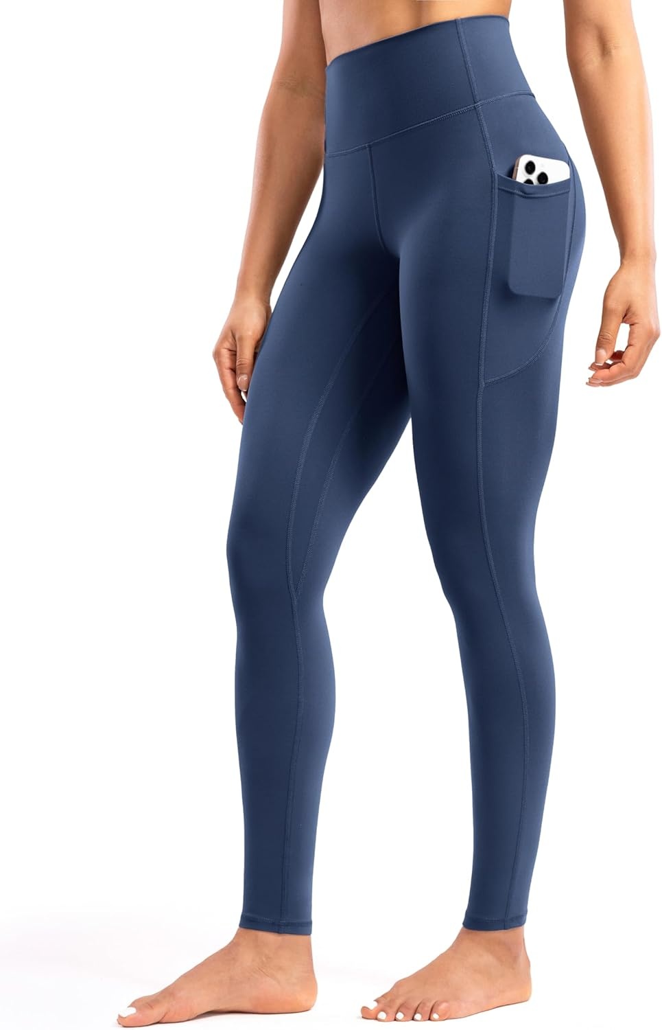 image:imageENERBLOOM Womens Workout Leggings with Pockets Yoga Pants 2528 High Waisted Athletic Tights Soft Gym Lounge ActivewearNavy Blue