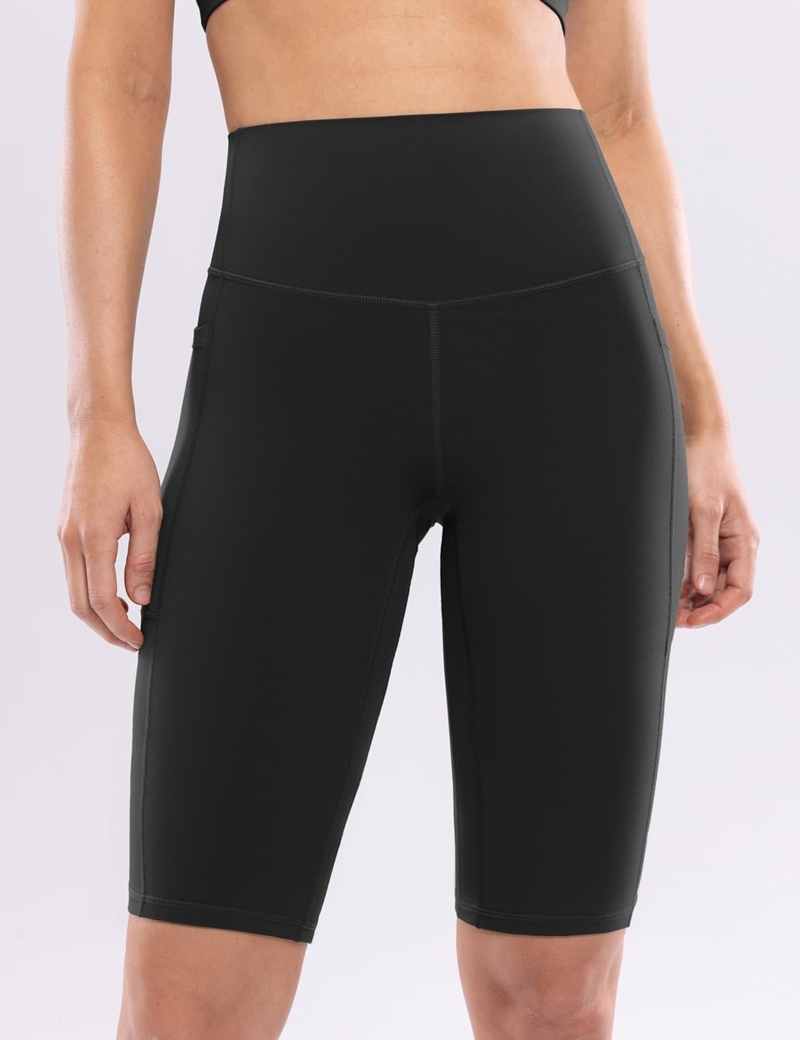 image:imageENERBLOOM Workout Biker Shorts Womens with Pockets High Waist Yoga 2546810 Gym Running Volleyball Athletic ShortsBlack
