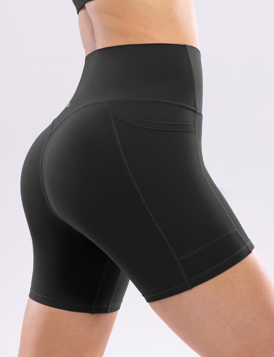 image:imageENERBLOOM Workout Biker Shorts Womens with Pockets High Waist Yoga 2546810 Gym Running Volleyball Athletic ShortsBlack