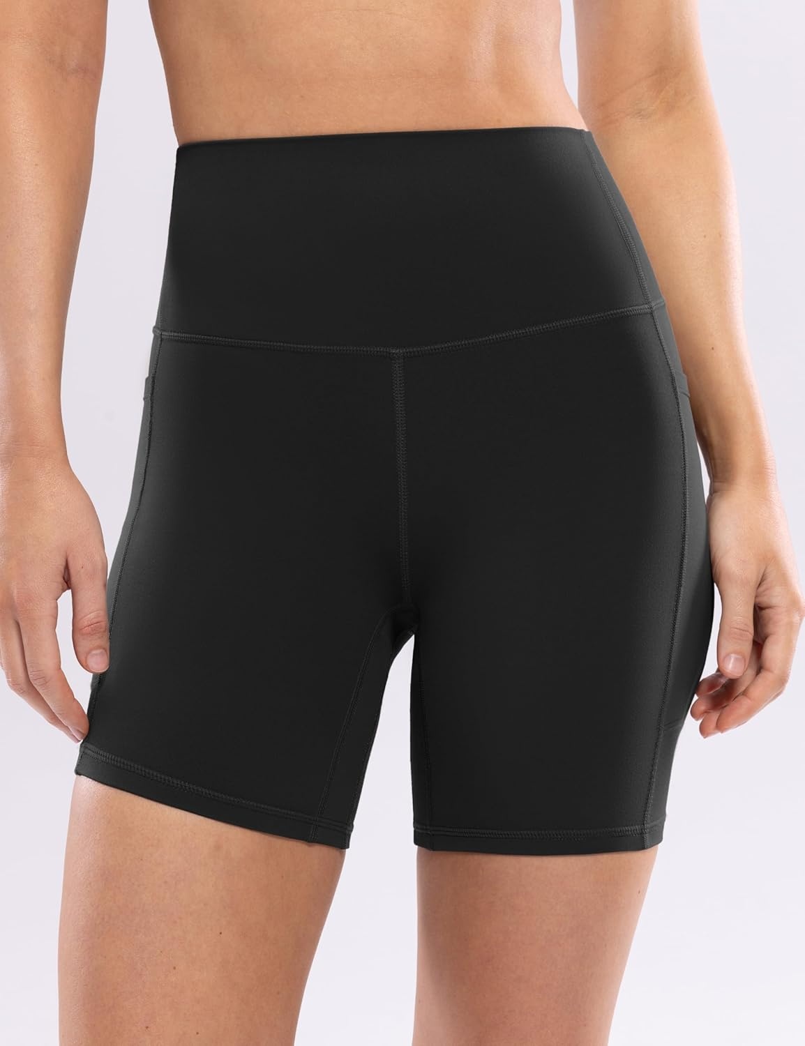 image:imageENERBLOOM Workout Biker Shorts Womens with Pockets High Waist Yoga 2546810 Gym Running Volleyball Athletic ShortsBlack