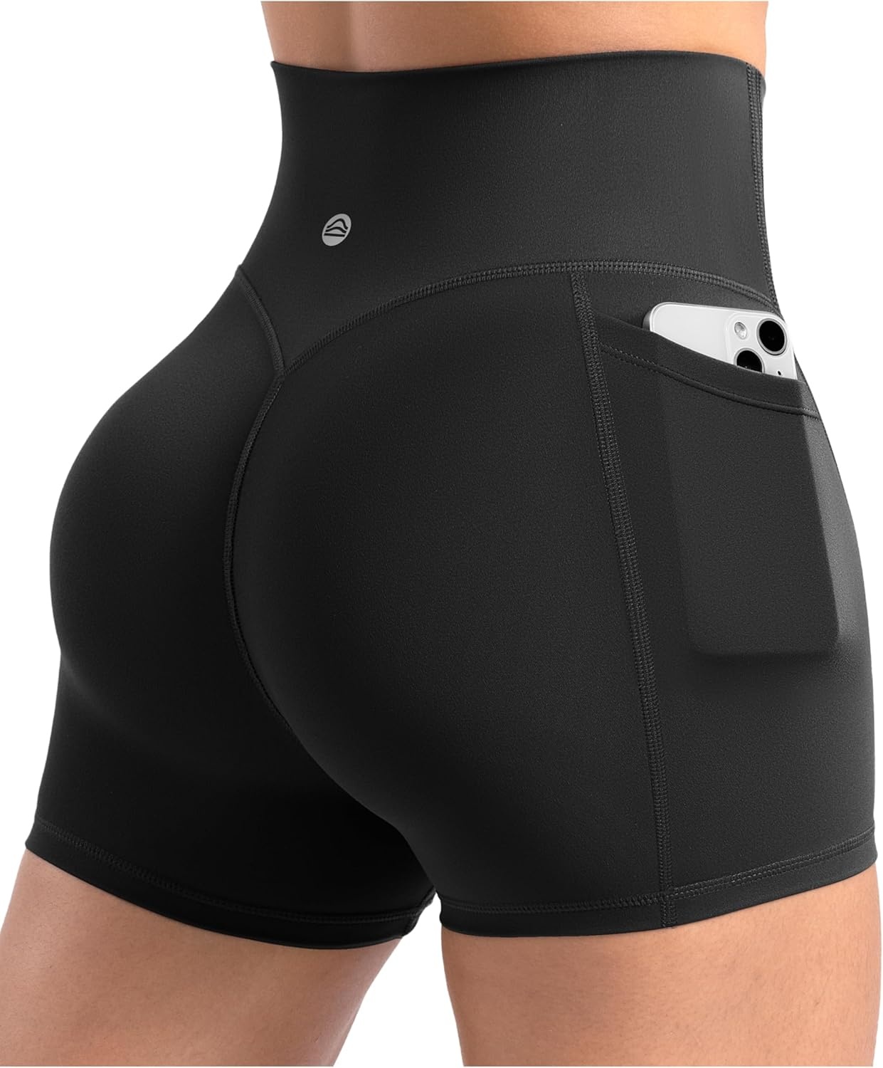 image:imageENERBLOOM Workout Biker Shorts Womens with Pockets High Waist Yoga 2546810 Gym Running Volleyball Athletic ShortsBlack