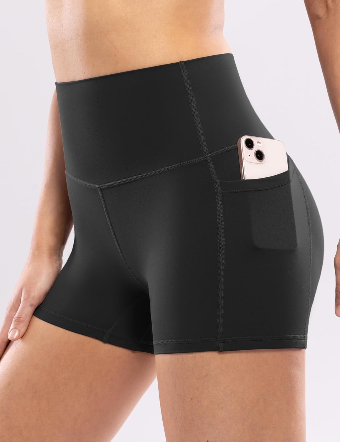image:imageENERBLOOM Workout Biker Shorts Womens with Pockets High Waist Yoga 2546810 Gym Running Volleyball Athletic ShortsBlack