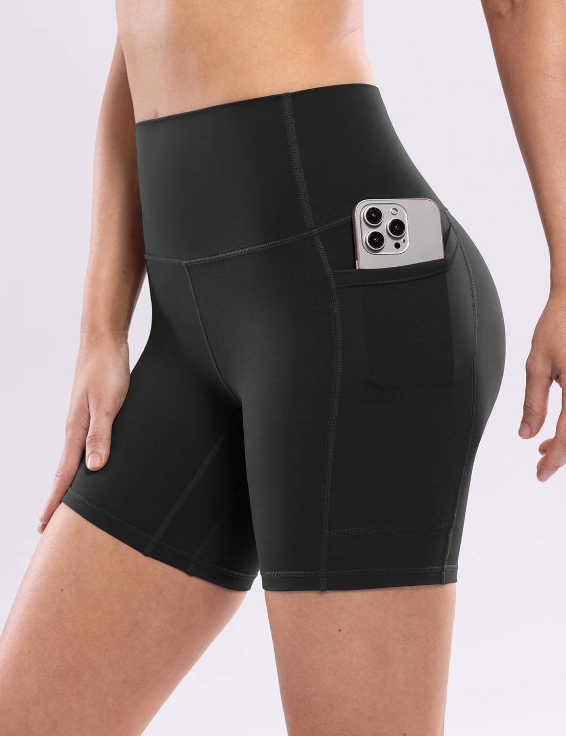 image:imageENERBLOOM Workout Biker Shorts Womens with Pockets High Waist Yoga 2546810 Gym Running Volleyball Athletic ShortsBlack