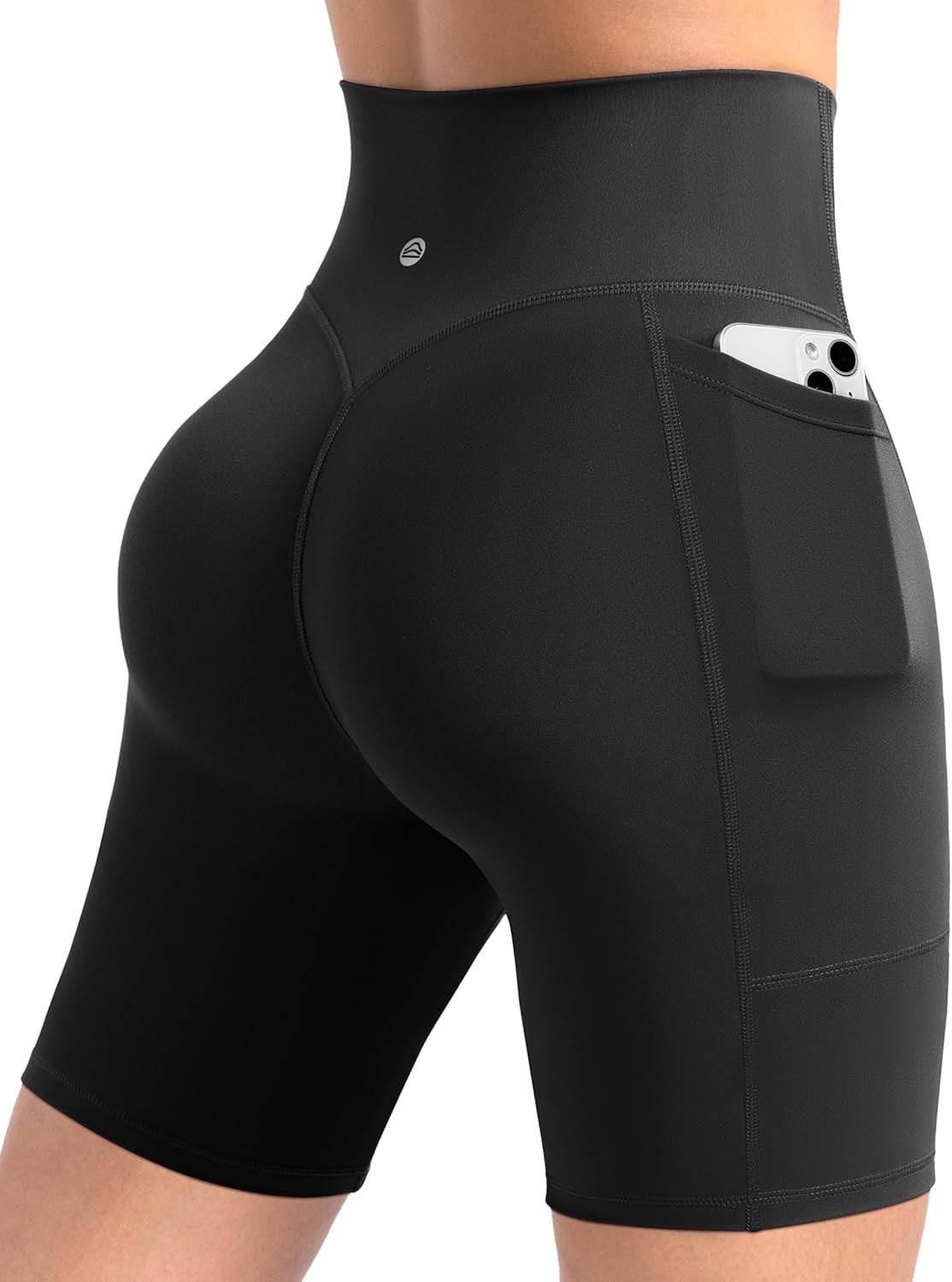 image:imageENERBLOOM Workout Biker Shorts Womens with Pockets High Waist Yoga 2546810 Gym Running Volleyball Athletic ShortsBlack