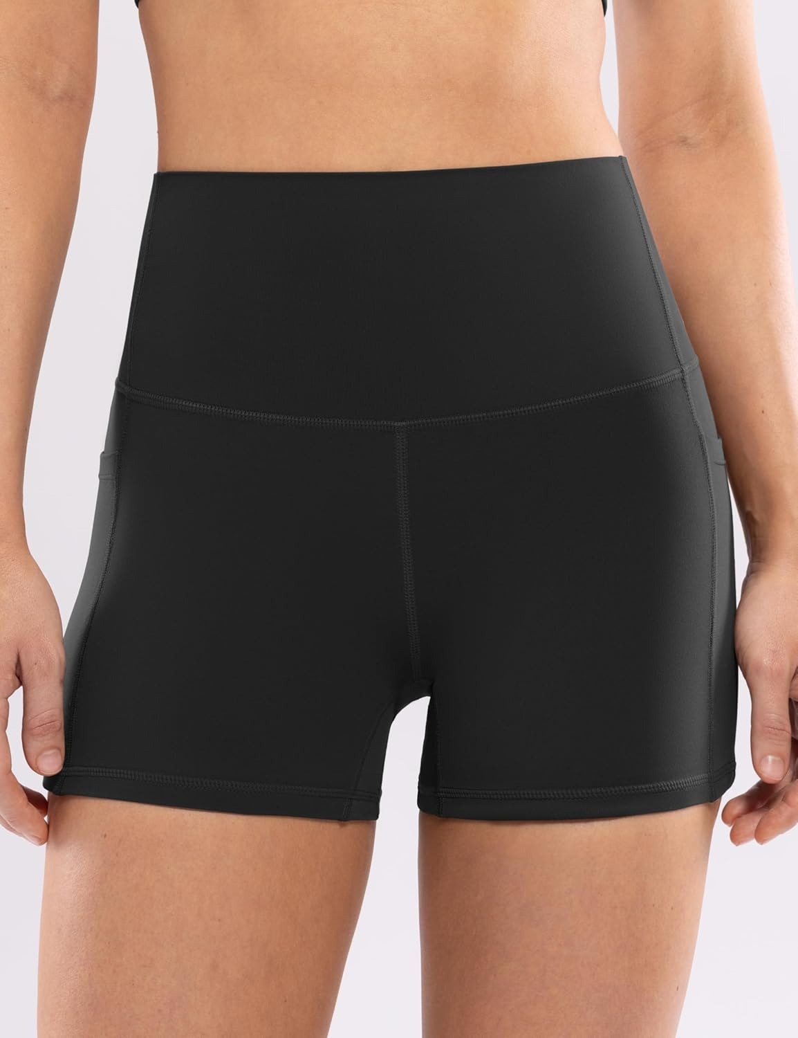 image:imageENERBLOOM Workout Biker Shorts Womens with Pockets High Waist Yoga 2546810 Gym Running Volleyball Athletic ShortsBlack